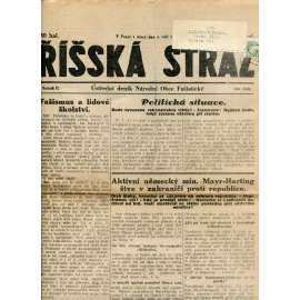 Říšská stráž (4.9.1928) Ústřední deník Národní obce fašistické (staré noviny, fašisté, 1. republika)