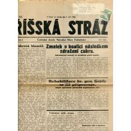 Říšská stráž (5.9.1928) Ústřední deník Národní obce fašistické (staré noviny, fašisté, 1. republika)