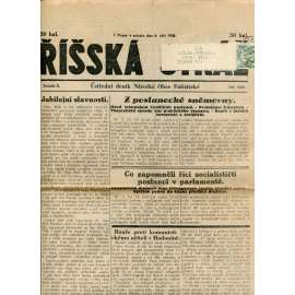 Říšská stráž (8.9.1928) Ústřední deník Národní obce fašistické (staré noviny, fašisté, 1. republika)