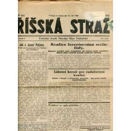Říšská stráž (12.9.1928) Ústřední deník Národní obce fašistické (staré noviny, fašisté, 1. republika)