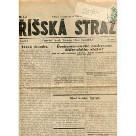 Říšská stráž (24.9.1928) Ústřední deník Národní obce fašistické (staré noviny, fašisté, 1. republika)
