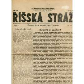 Říšská stráž (29.9.1928) Ústřední deník Národní obce fašistické (staré noviny, fašisté, 1. republika)