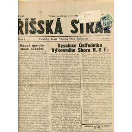 Říšská stráž (1.10.1928) Ústřední deník Národní obce fašistické (staré noviny, fašisté, 1. republika)