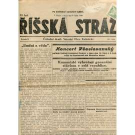 Říšská stráž (9.10.1928) Ústřední deník Národní obce fašistické (staré noviny, fašisté, 1. republika)