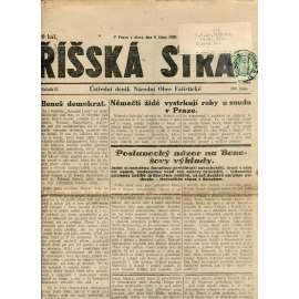 Říšská stráž (9.10.1928) Ústřední deník Národní obce fašistické (staré noviny, fašisté, 1. republika)