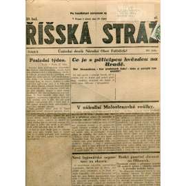 Říšská stráž (23.10.1928) Ústřední deník Národní obce fašistické (staré noviny, fašisté, 1. republika)