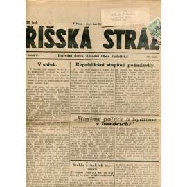 Říšská stráž (23.10.1928) Ústřední deník Národní obce fašistické (staré noviny, fašisté, 1. republika)