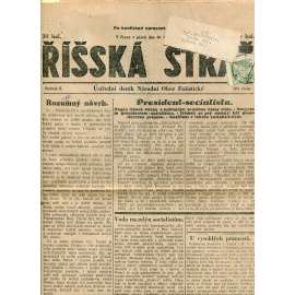 Říšská stráž (26.10.1928) Ústřední deník Národní obce fašistické (staré noviny, fašisté, 1. republika)