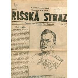 Říšská stráž (28.10.1928) Ústřední deník Národní obce fašistické (staré noviny, fašisté, 1. republika)