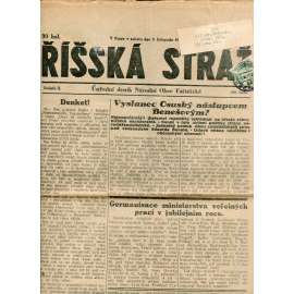 Říšská stráž (3.11.1928) Ústřední deník Národní obce fašistické (staré noviny, fašisté, 1. republika)