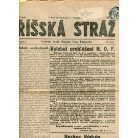 Říšská stráž (15.11.1928) Ústřední deník Národní obce fašistické (staré noviny, fašisté, 1. republika)