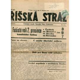 Říšská stráž (17.11.1928) Ústřední deník Národní obce fašistické (staré noviny, fašisté, 1. republika)
