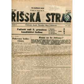 Říšská stráž (21.11.1928) Ústřední deník Národní obce fašistické (staré noviny, fašisté, 1. republika)