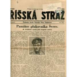 Říšská stráž (21.11.1928) Ústřední deník Národní obce fašistické (staré noviny, fašisté, 1. republika)