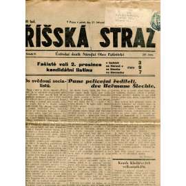 Říšská stráž (23.11.1928) Ústřední deník Národní obce fašistické (staré noviny, fašisté, 1. republika)