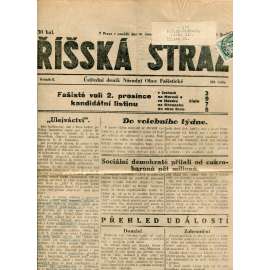 Říšská stráž (26.11.1928) Ústřední deník Národní obce fašistické (staré noviny, fašisté, 1. republika)