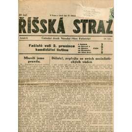 Říšská stráž (27.11.1928) Ústřední deník Národní obce fašistické (staré noviny, fašisté, 1. republika)