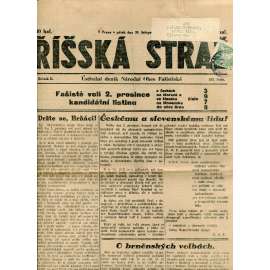 Říšská stráž (30.11.1928) Ústřední deník Národní obce fašistické (staré noviny, fašisté, 1. republika)