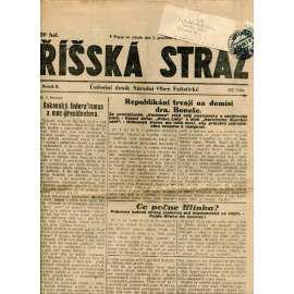 Říšská stráž (5.12.1928) Ústřední deník Národní obce fašistické (staré noviny, fašisté, 1. republika)