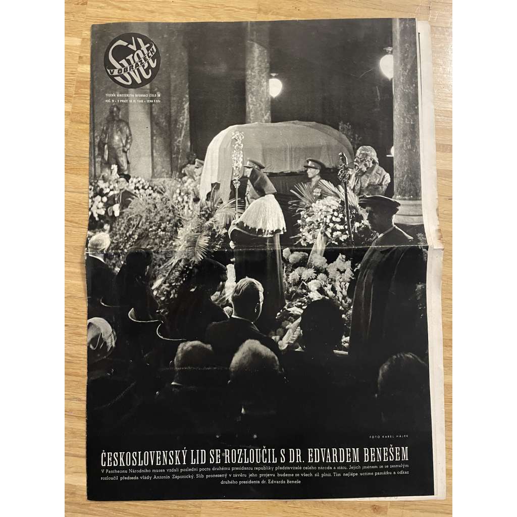 Svět v obrazech, ročník IV., číslo 38/1948 (Časopis, noviny, Edvard Beneš)