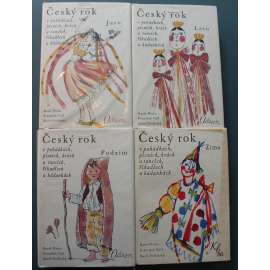 Český rok v pohádkách, písních, hrách a tancích, říkadlech a hádankách - 4 svazky (Jaro, Léto, Podzim, Zima) ilustrace Karel Svolinský