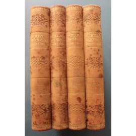 Devatenácté století slovem i obrazem 4 svazky (Světové dějiny, historie, mj. Napoleon Bonaparte, Metternich, průmysová revoluce, hornictví, divadlo, Rakousko Uhersko; polokožená vazba - vazba kůže)