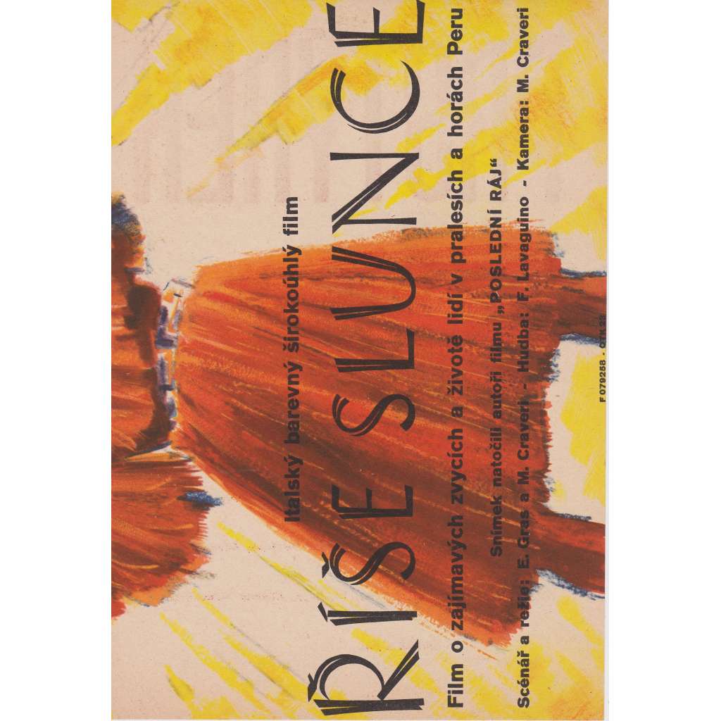 Říše slunce. Prstýnek. (filmový plakát, ČSSR 1944, režie Martin Frič, Hrají: V. Fabiánová, O. Korbelář)