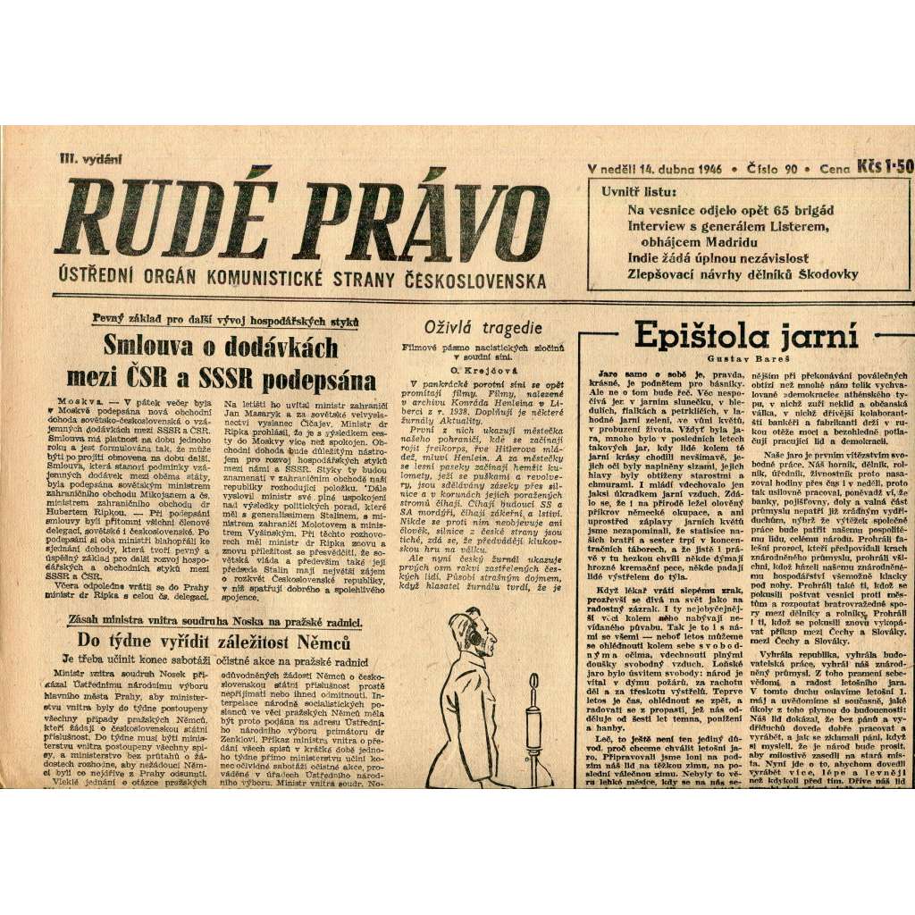 Rudé právo (14.4.1946) - staré noviny
