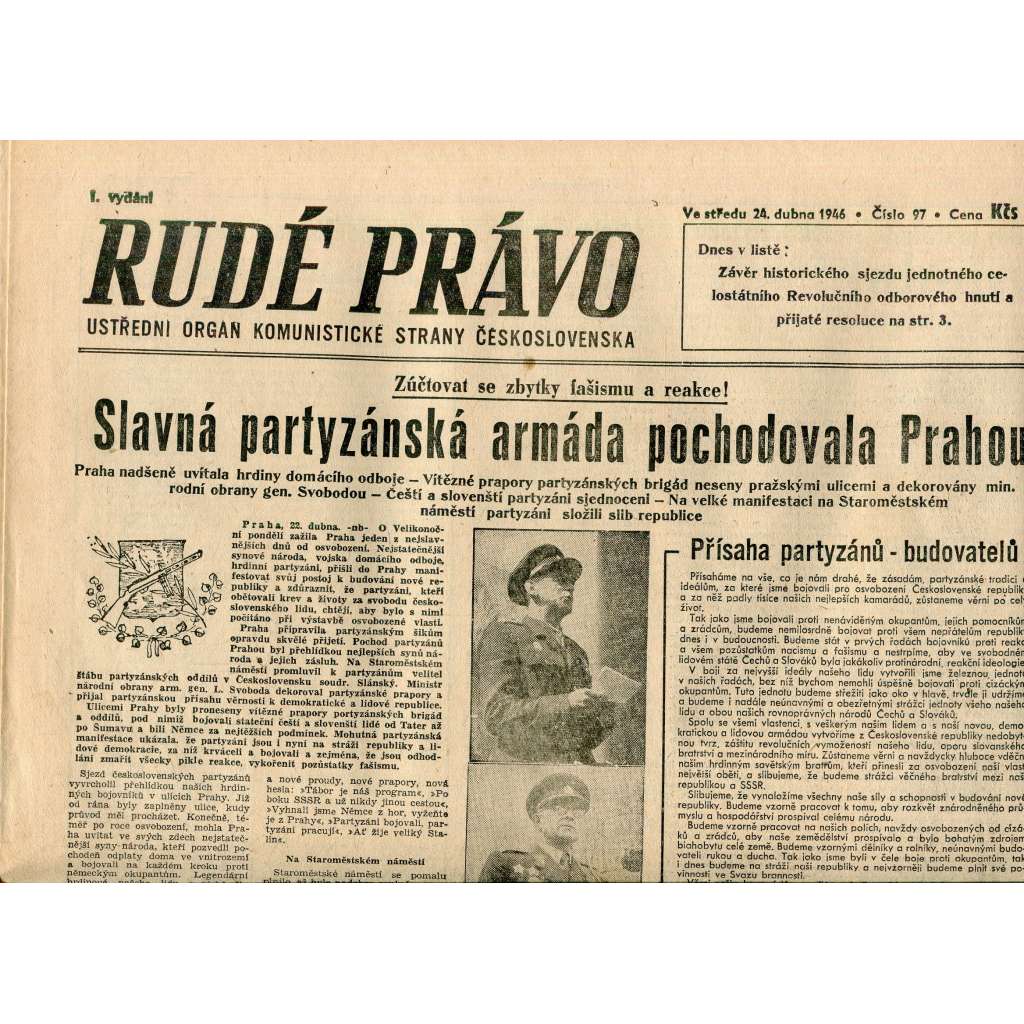Rudé právo (24.4.1946) - staré noviny