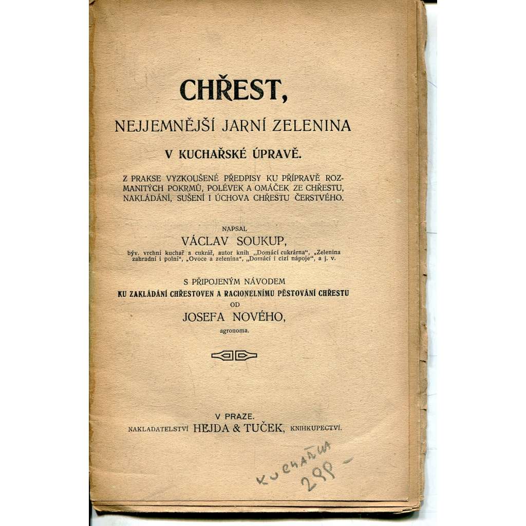 Chřest, nejjemnější jarní zelenina v kuchařské úpravě (kuchařka)