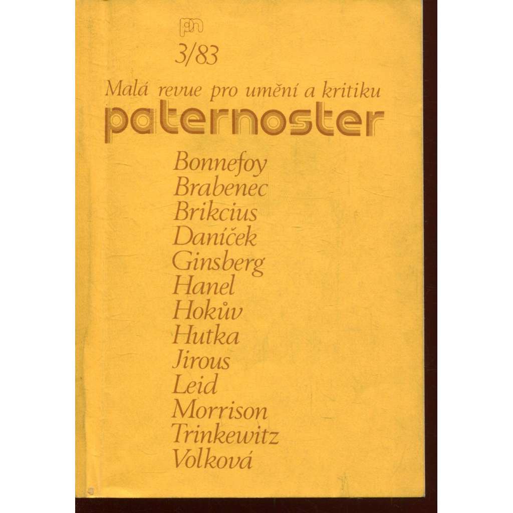 Paternoster 3/1983. Malá revue pro umění a kritiku (exil)
