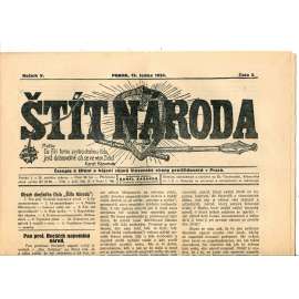 Štít národa. 15.1.1924 (antisemitismus, protižidovský časopis, noviny)