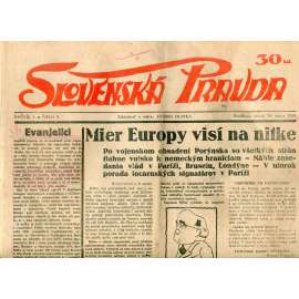 Slovenská pravda 10.3.1936 (noviny, text slovensky, zakladatel Andrej Hlinka, Slovenský stát)