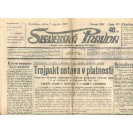 Slovenská pravda 7.8.1943 (noviny, text slovensky, zakladatel Andrej Hlinka, Slovenský stát)