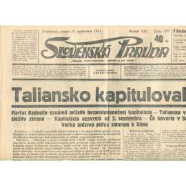 Slovenská pravda 10.9.1943 (noviny, text slovensky, zakladatel Andrej Hlinka, Slovenský stát)