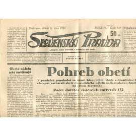 Slovenská pravda 21.6.1944 (noviny, text slovensky, zakladatel Andrej Hlinka, Slovenský stát)