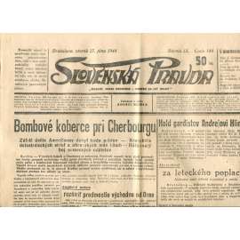 Slovenská pravda 27.6.1944 (noviny, text slovensky, zakladatel Andrej Hlinka, Slovenský stát)