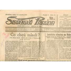 Slovenská pravda 14.1.1945 (noviny, text slovensky, zakladatel Andrej Hlinka, Slovenský stát)