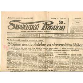 Slovenská pravda 16.1.1945 (noviny, text slovensky, zakladatel Andrej Hlinka, Slovenský stát)