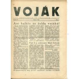 Voják. List pracujících ve vojenském kabátě (ročník IV., číslo 8/1933) - staré noviny, 1. republika