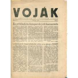 Voják. List pracujících ve vojenském kabátě (ročník IV., číslo 9/1933) - staré noviny, 1. republika