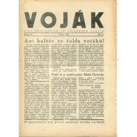 Voják. List pracujících ve vojenském kabátě (ročník IV., číslo 8/1933) - staré noviny, 1. republika