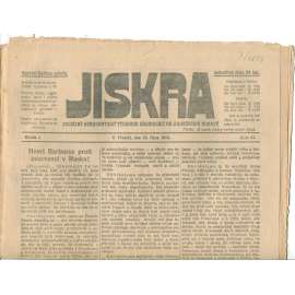 Jiskra, ročník I., číslo 41/1919. Sociálně demokratický týdenník organisací na jihozápadní Moravě - 25.10.1919 (1. republika, noviny)