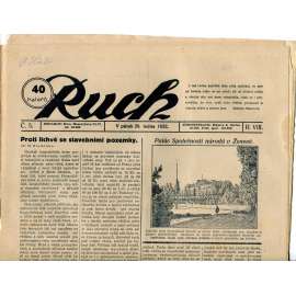 Ruch, ročník VIII., číslo 5. (29.1.1932) - Nezávislý deník, noviny, 1. republika