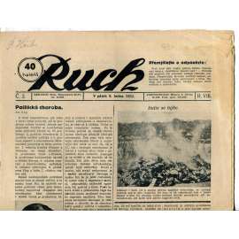 Ruch, ročník VIII., číslo 2. (8.1.1932) - Nezávislý deník, noviny, 1. republika