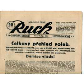 Ruch, ročník V., číslo 248. (29.10.1929) - Nezávislý deník, noviny, 1. republika