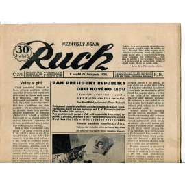Ruch, ročník IV., číslo 271. (25.11.1928) - Nezávislý deník, noviny, 1. republika