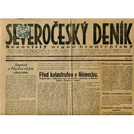 Severočeský deník (13.7.1934). Nezávislý orgán hraničářský (1. republika, staré noviny)