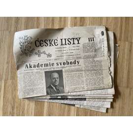 České listy, ročník III., čísla 1-3 a 5-15/1962 (exil, NSR, staré noviny) - 11 sešitů