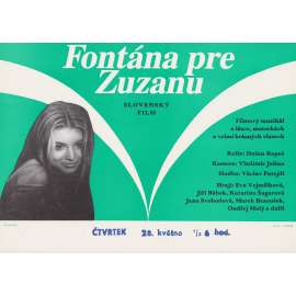 Fontána pre Zuzanu (filmový plakát, slepka, film Československo 1986, režie Dušan Rapoš, Hrají: Eva Vejmělková, Jiří Bábek)